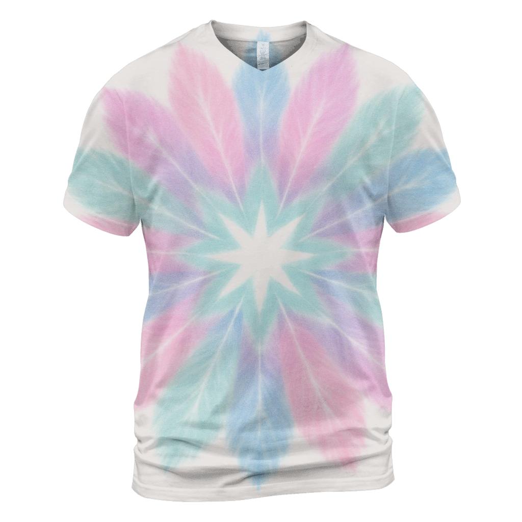Pastel Rainbow Sunburst artistic all-over print tops