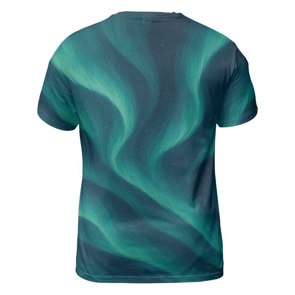 Aurora Veil Cascades artistic all-over print tops