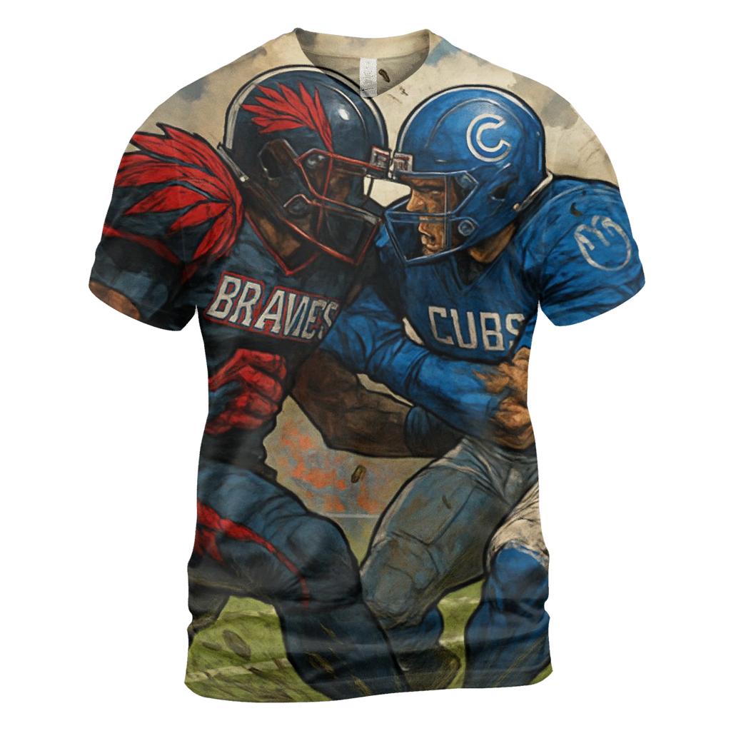 Gridiron Clash Braves And Cubs trendy printed shirt styles