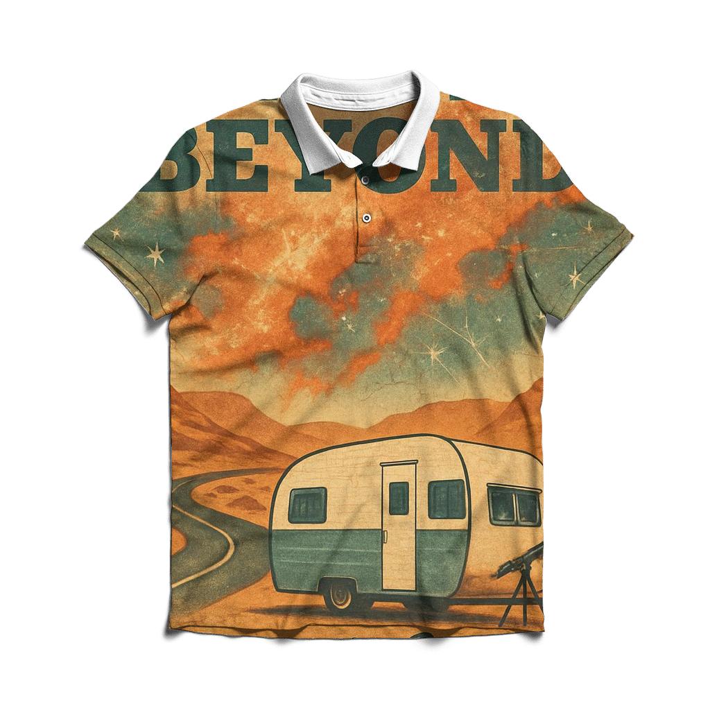 Vintage Astro Roadtrip Poster embroidered polo tops
