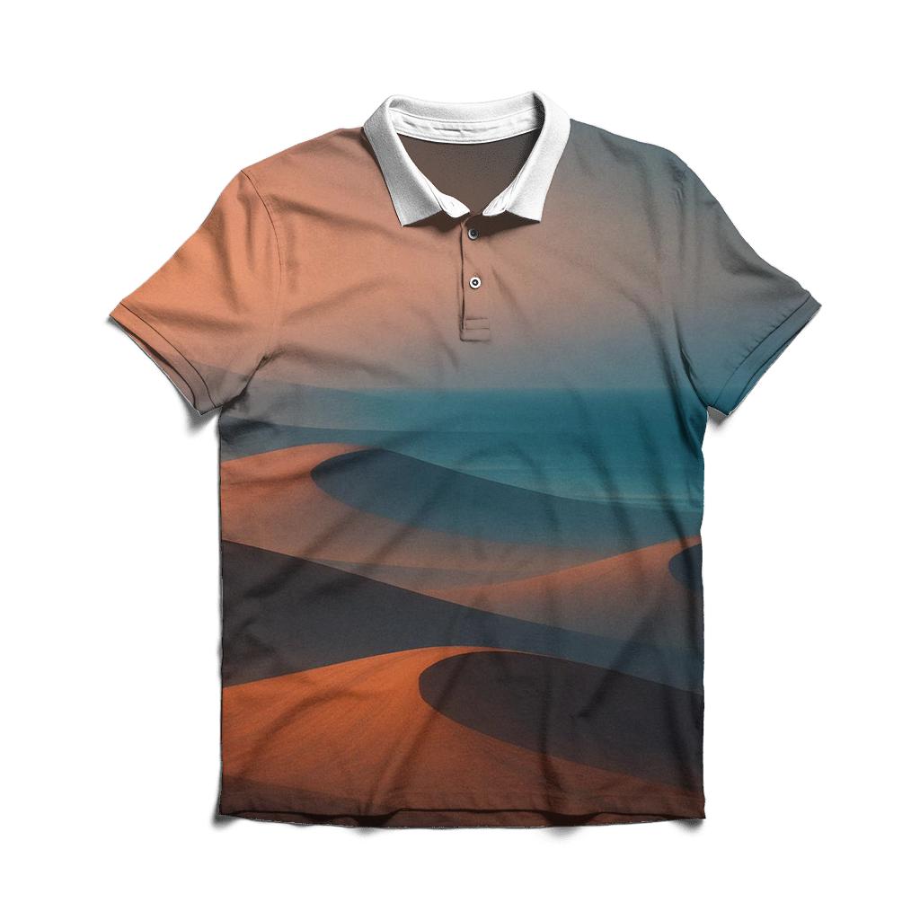 Prismatic Dune Flow branded logo polo shirts