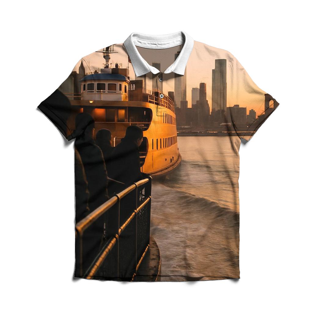 Dawn Ferry Crossing By Lower Manhattan classic pique polos