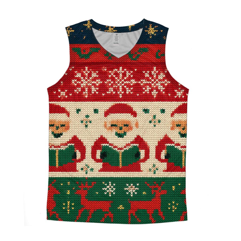 Cosmic Caroler Sweater Grid Design personalized athletic tanks