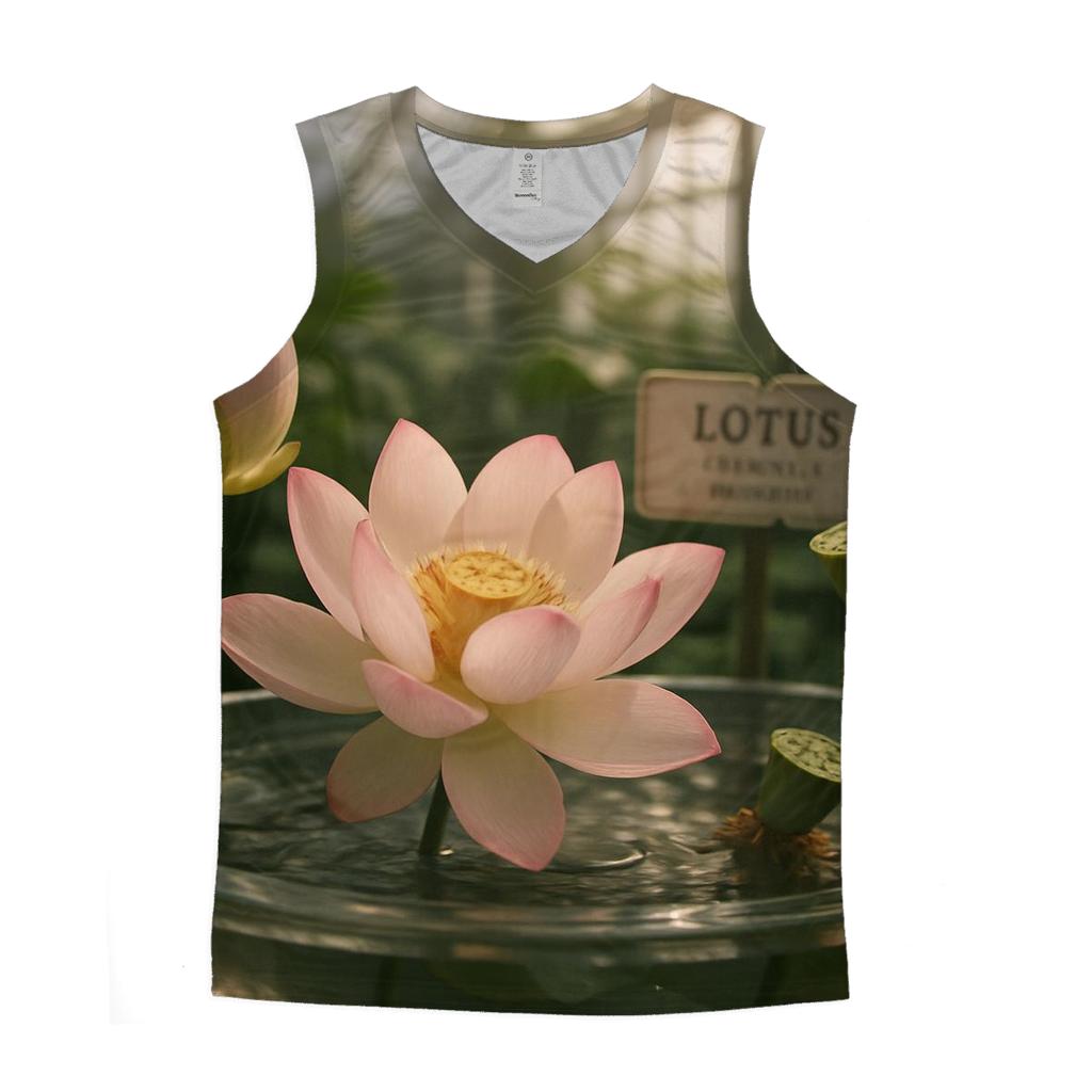 Conservatory Lotus Study graphic print tank tops