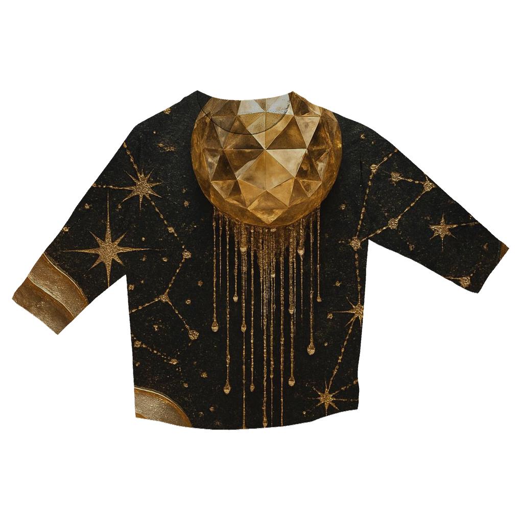 Gilded Constellation printed three quarter sleeve shirts