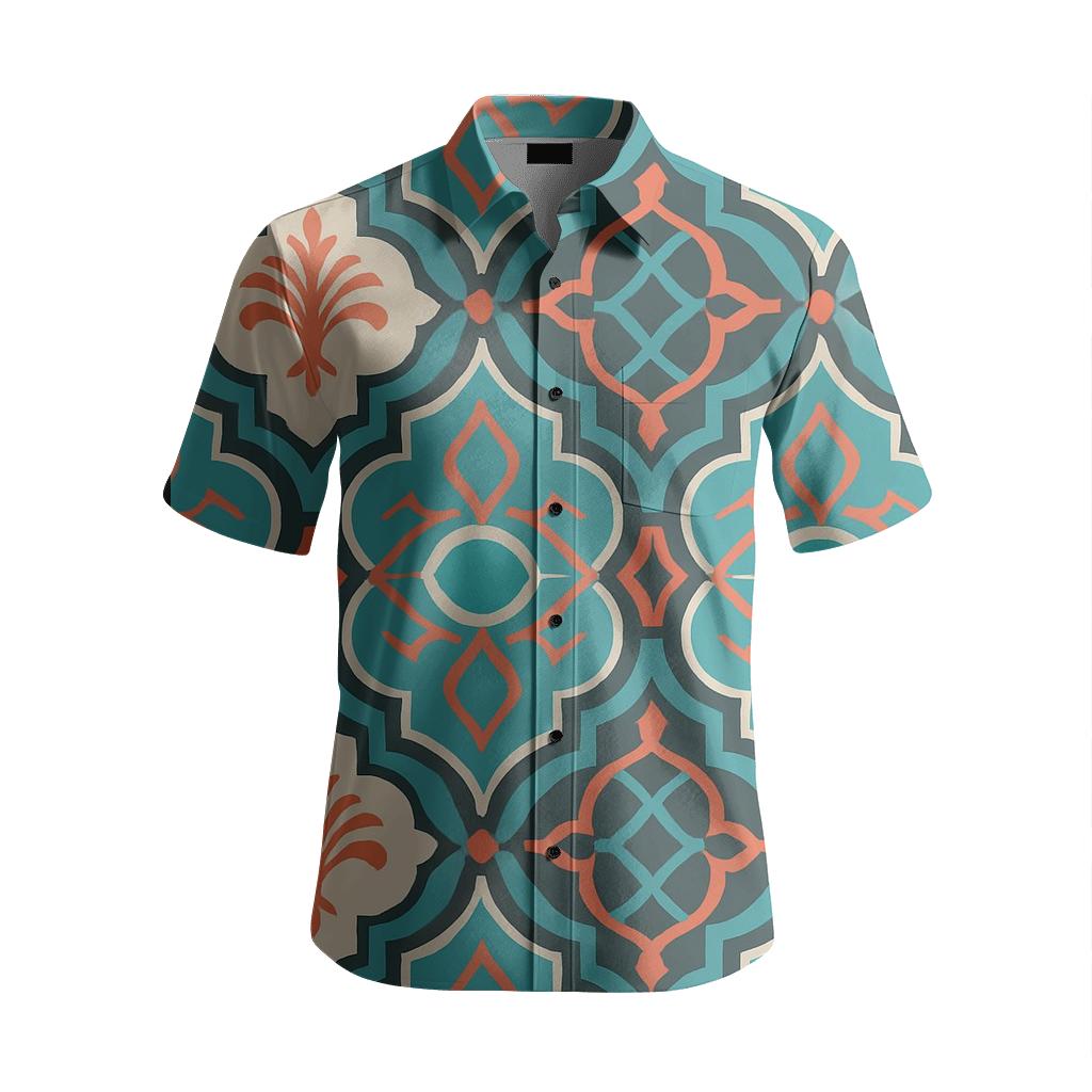 Maghrebi Arabesque Tilework designer stitched shirts