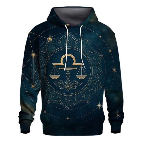 Stellar Libra Balance Mandala designer hoodies
