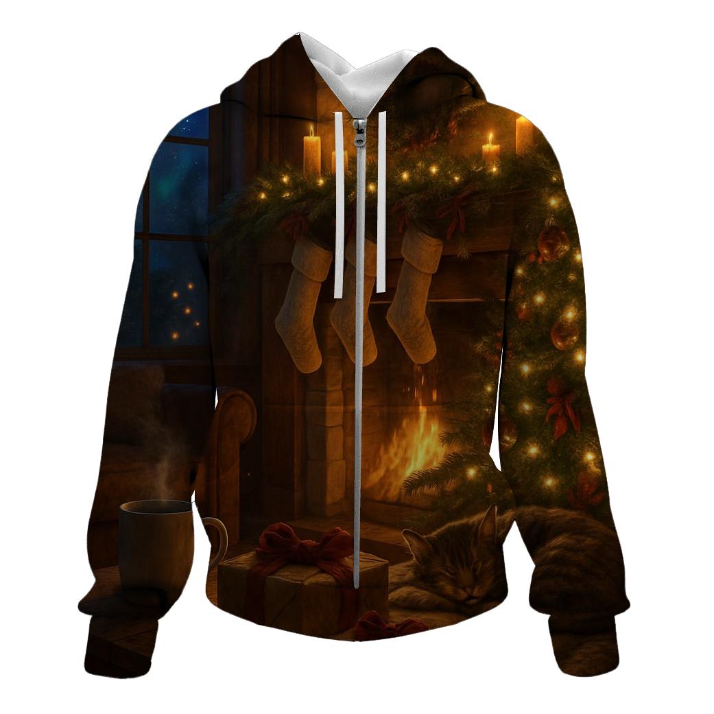 Starlit Hearth Of Evergreen printed hoodies