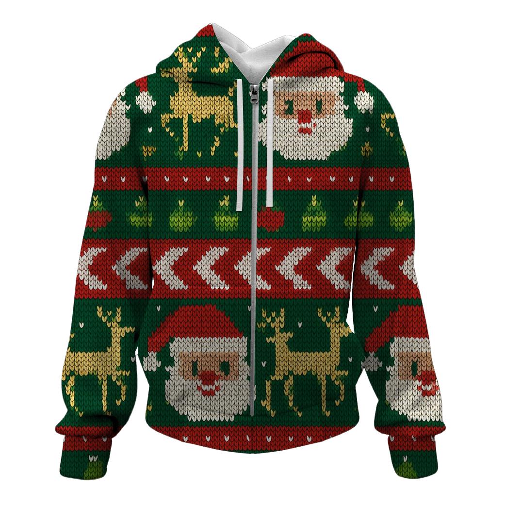 Tinsel Town Knit Panel Design zip-up hoodies