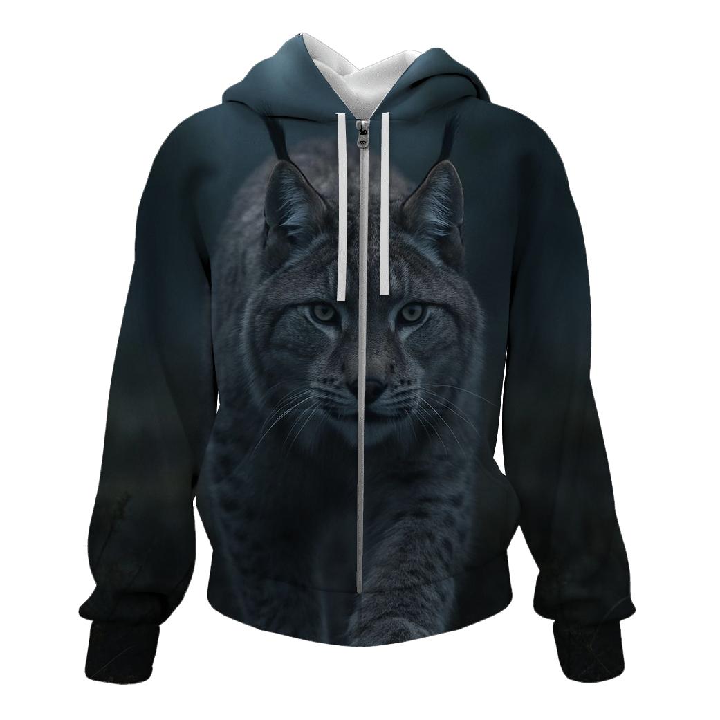 Mist Ridge Stalk — Eurasian Lynx printed hoodies