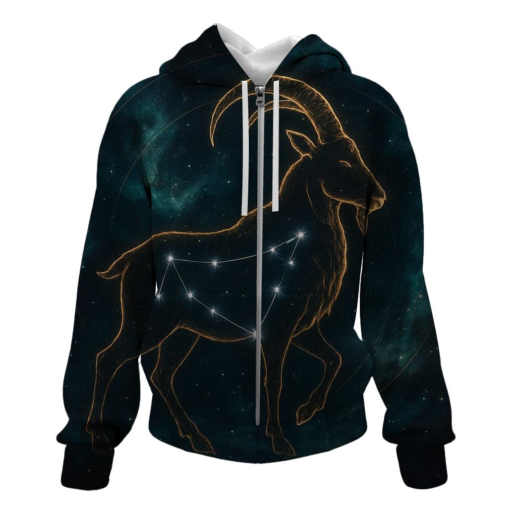 Galactic Capricorn Nebula Silhouette designer hoodies