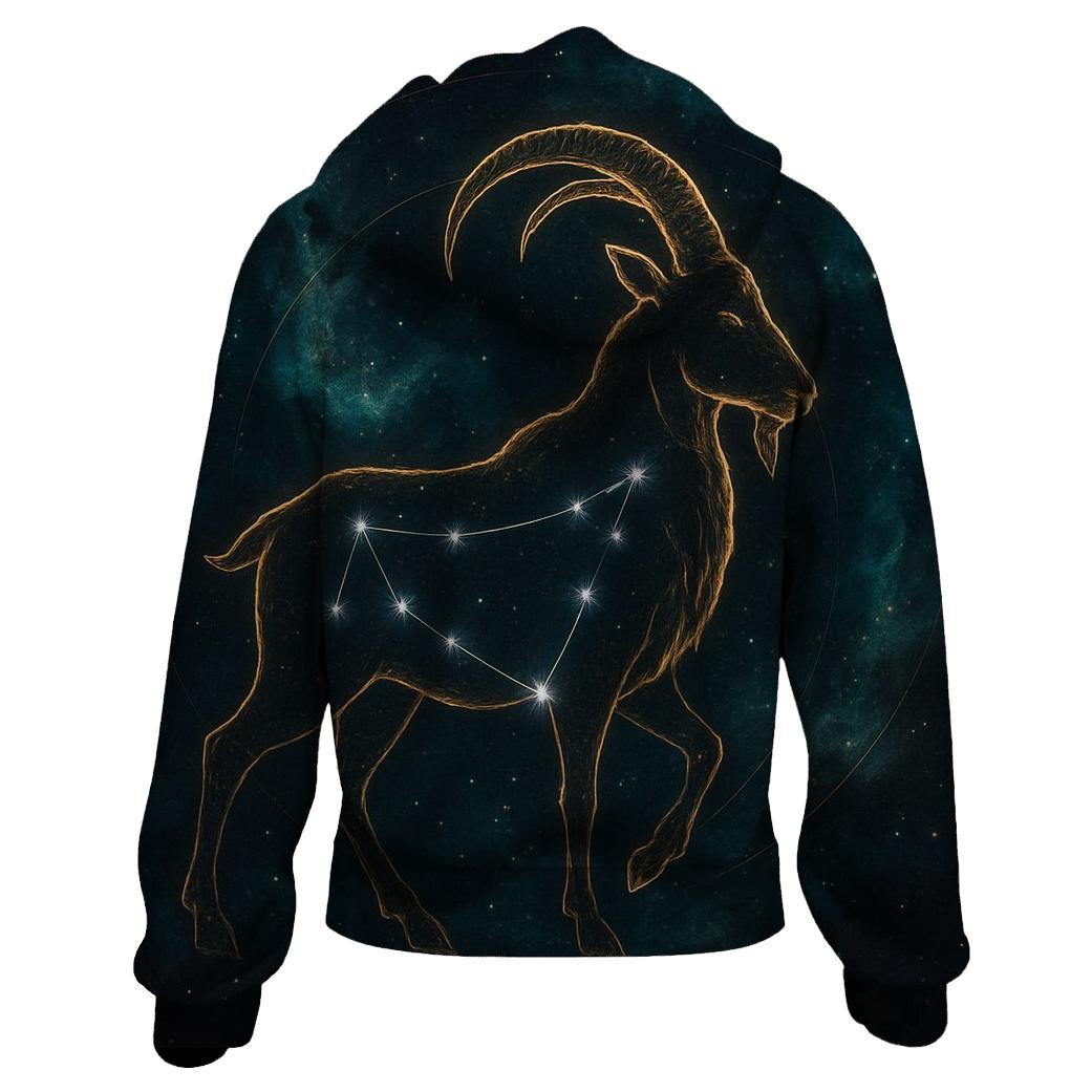 Galactic Capricorn Nebula Silhouette designer hoodies