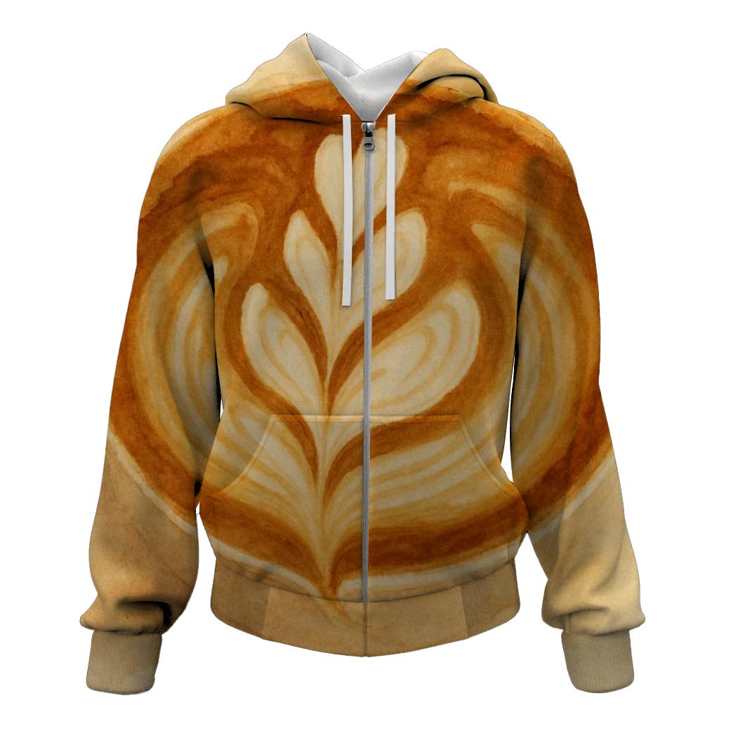 Latte Whirl zip-up hoodies