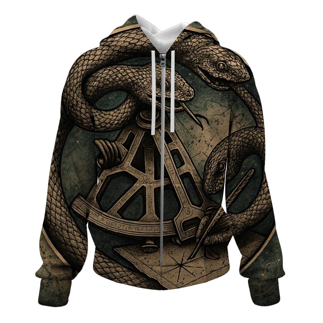 Aether Cartographer Ouroboros graphic hoodies