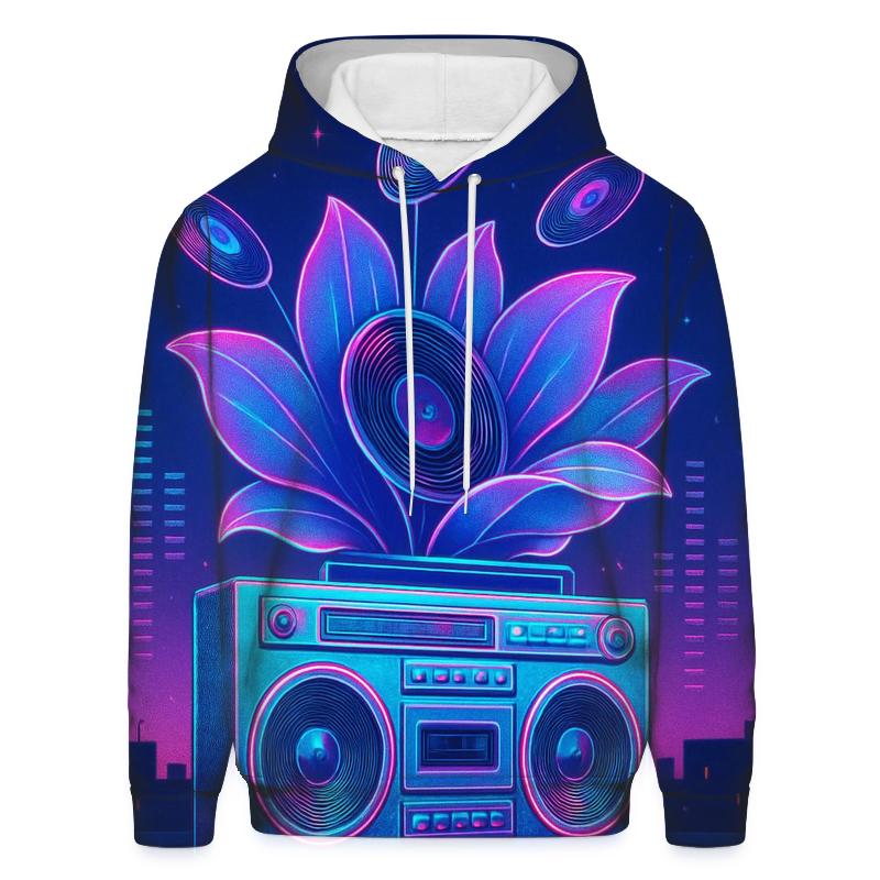 Holographic Boombox Bloom heavyweight hoodies