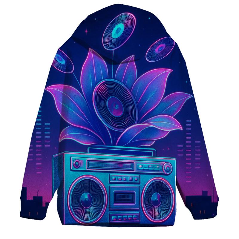 Holographic Boombox Bloom heavyweight hoodies