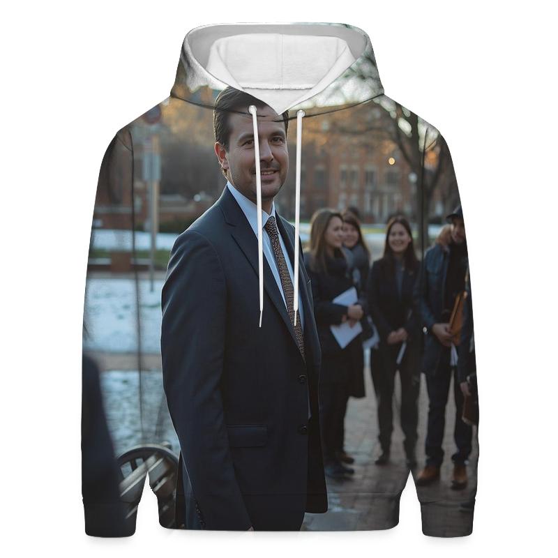 Campus Dialogue In Winter Light custom hoodies