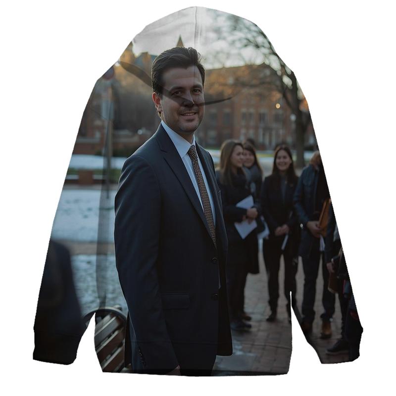 Campus Dialogue In Winter Light custom hoodies