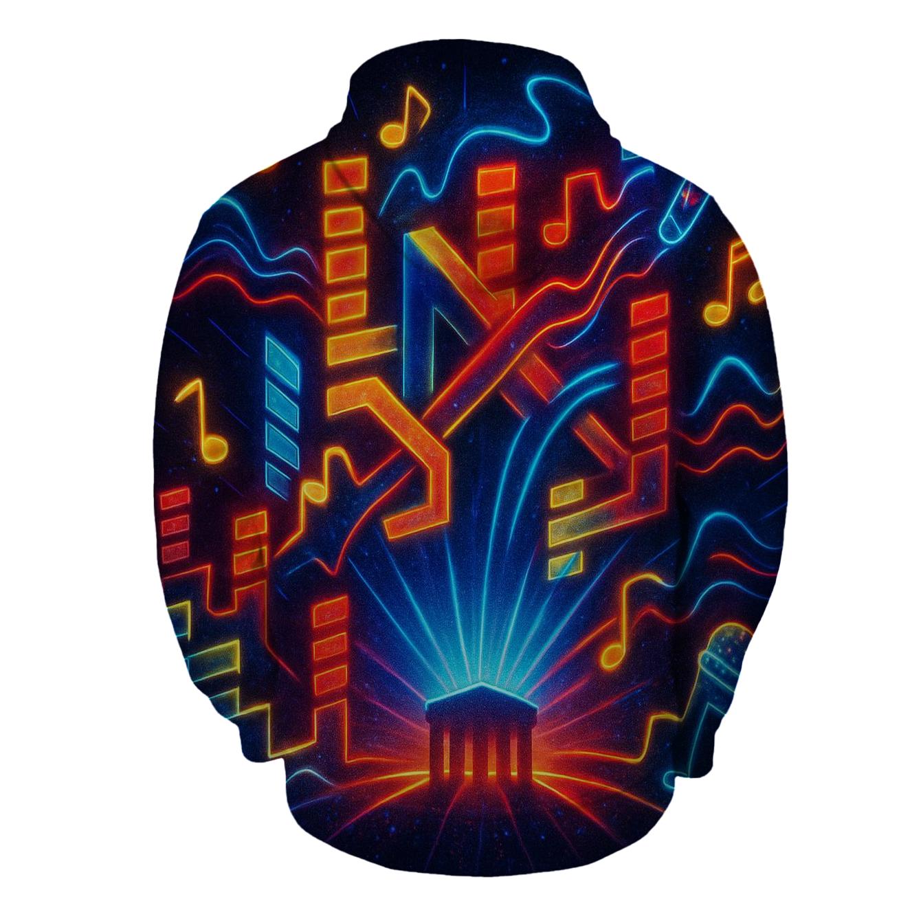 Retro Waveform Nexus zip-up hoodies