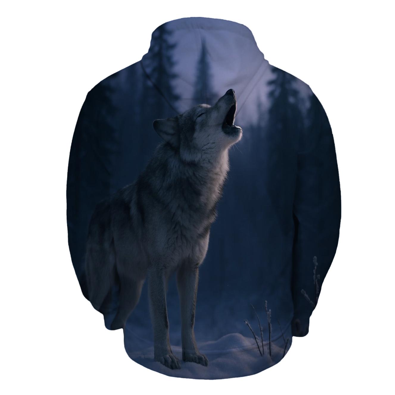 Twilight Howl In Snowy Boreal Forest pullover hoodies