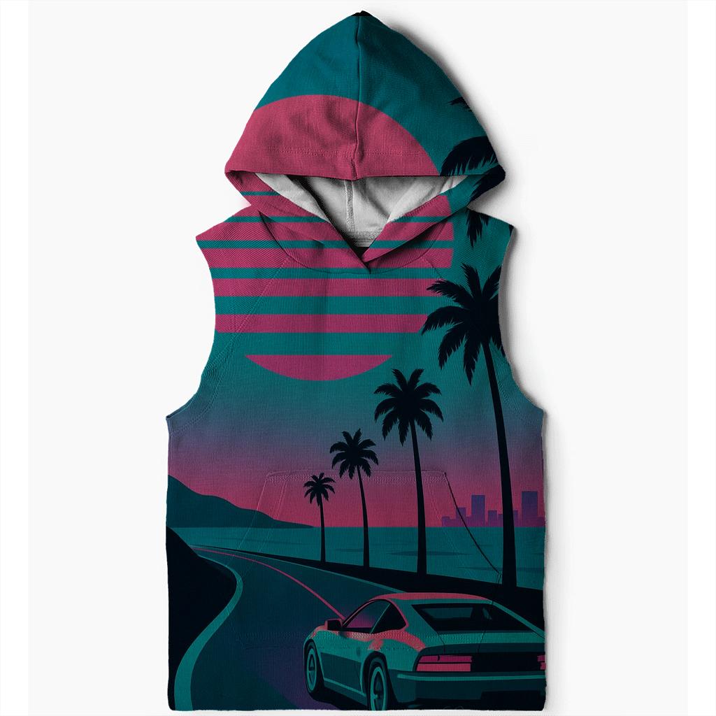Retro Neon Seafront pullover hoodies