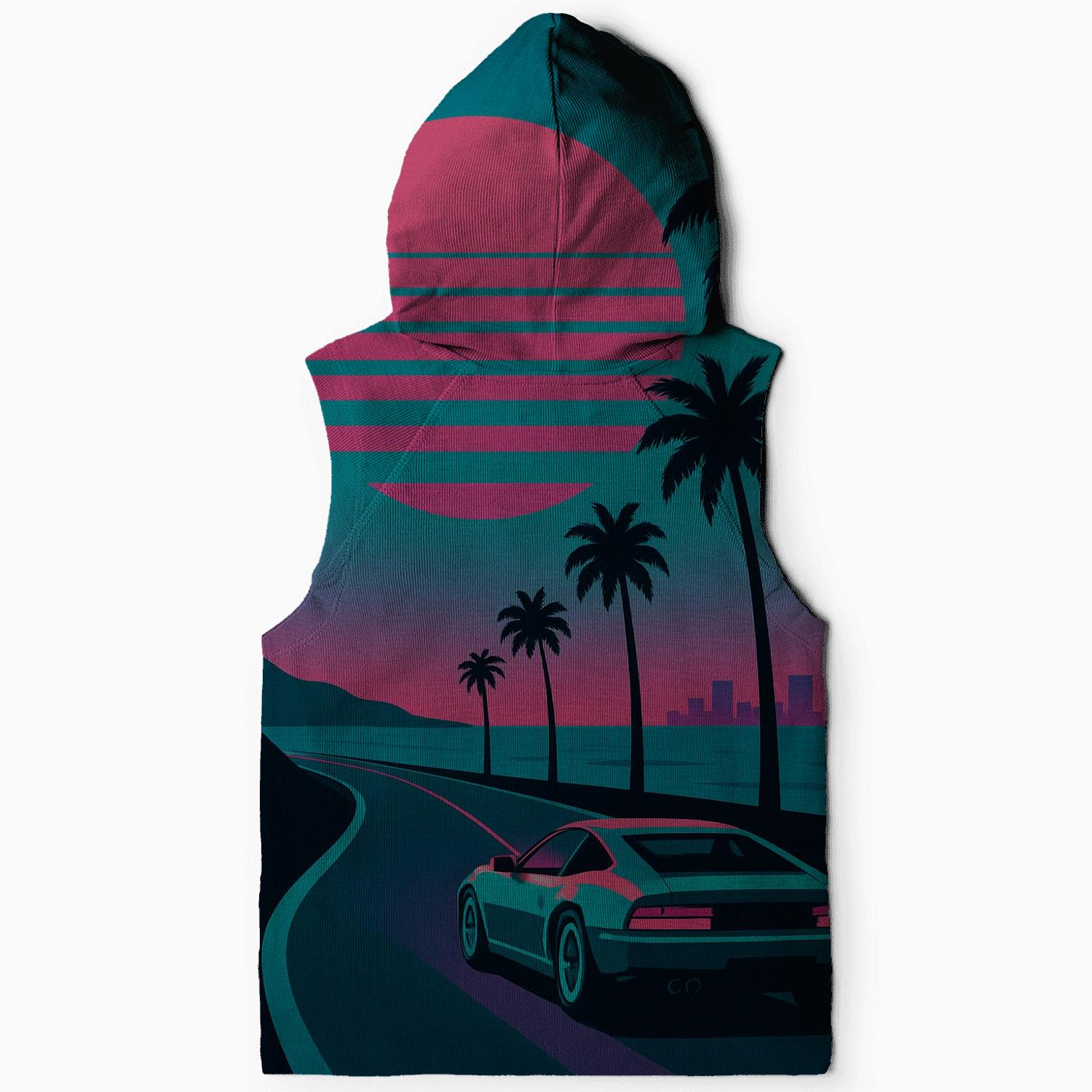 Retro Neon Seafront pullover hoodies