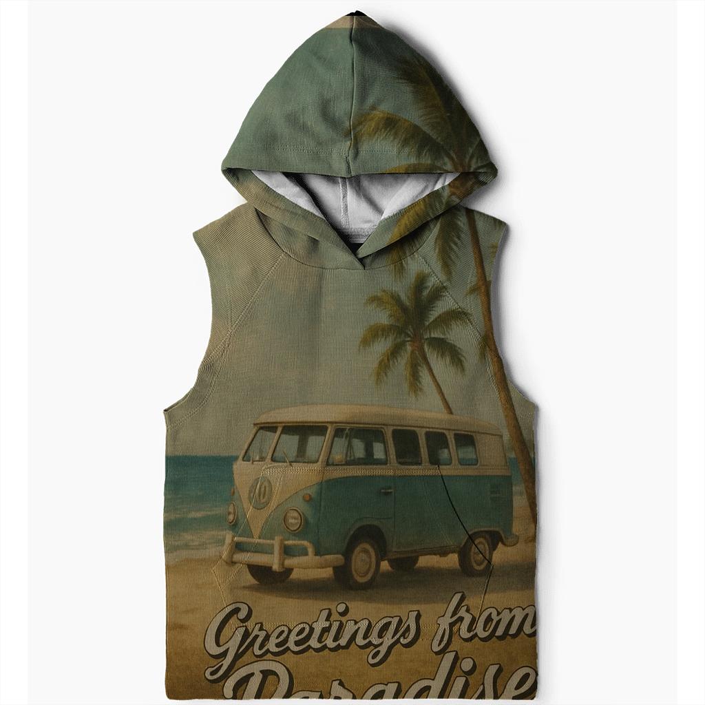 Vintage Travel Postcard Scene designer hoodies