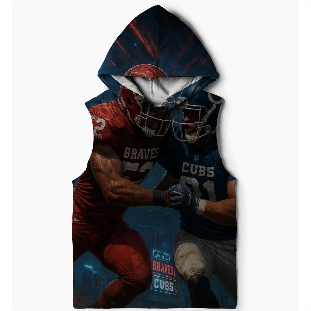 Gridiron Rivalry Braves Vs Cubs Showdown printed hoodies