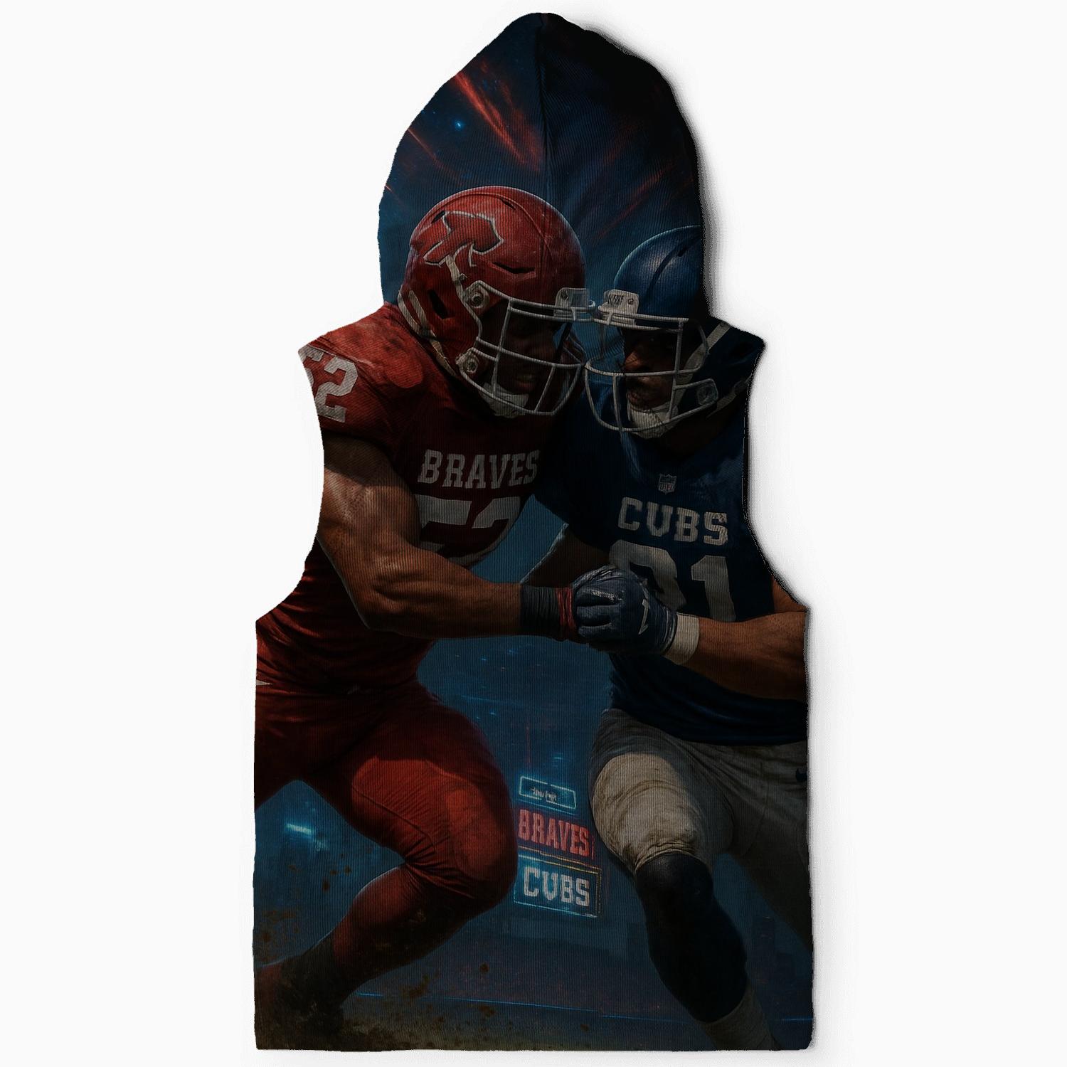 Gridiron Rivalry Braves Vs Cubs Showdown printed hoodies