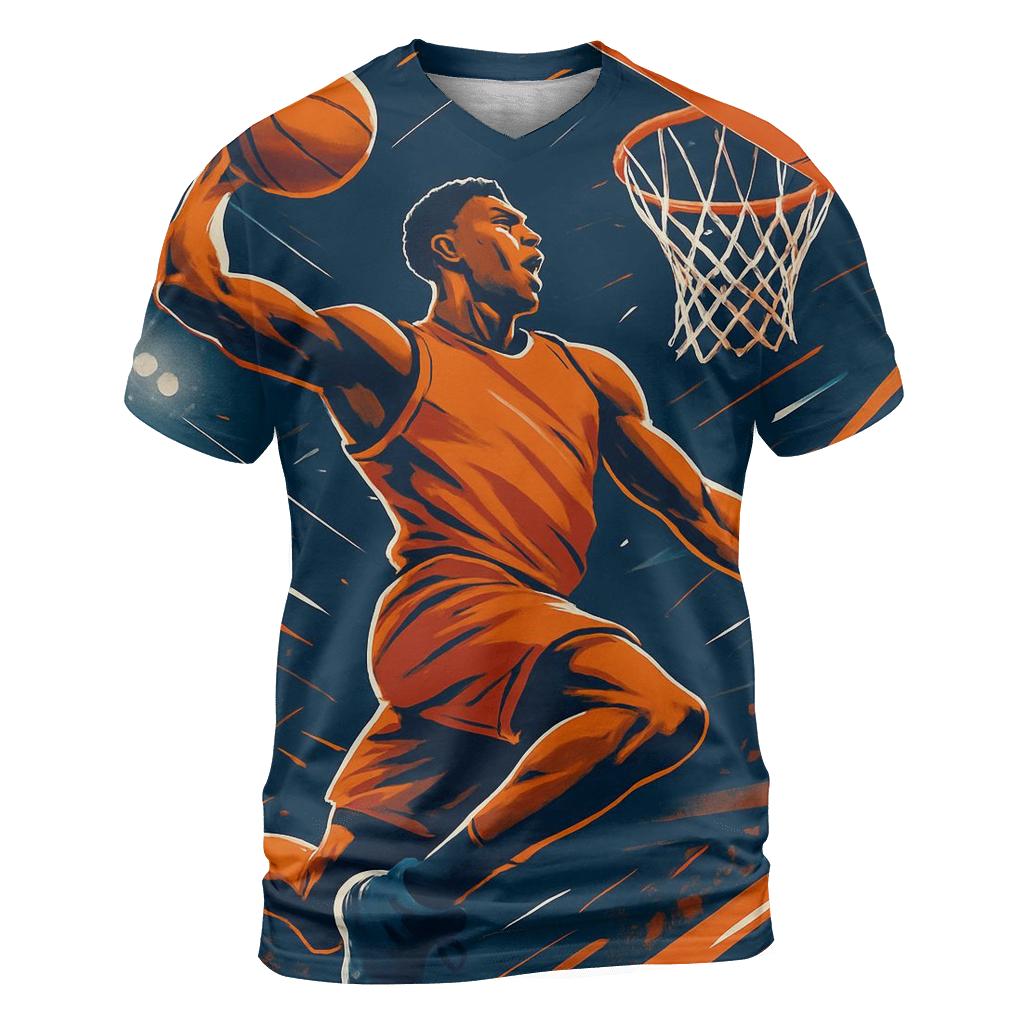 Basketball Slam Dunk Motion unique graphic print tees