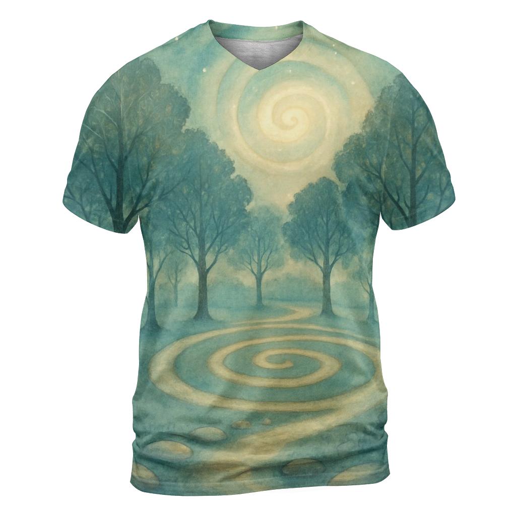 Luminous Spiral Grove statement graphic shirts