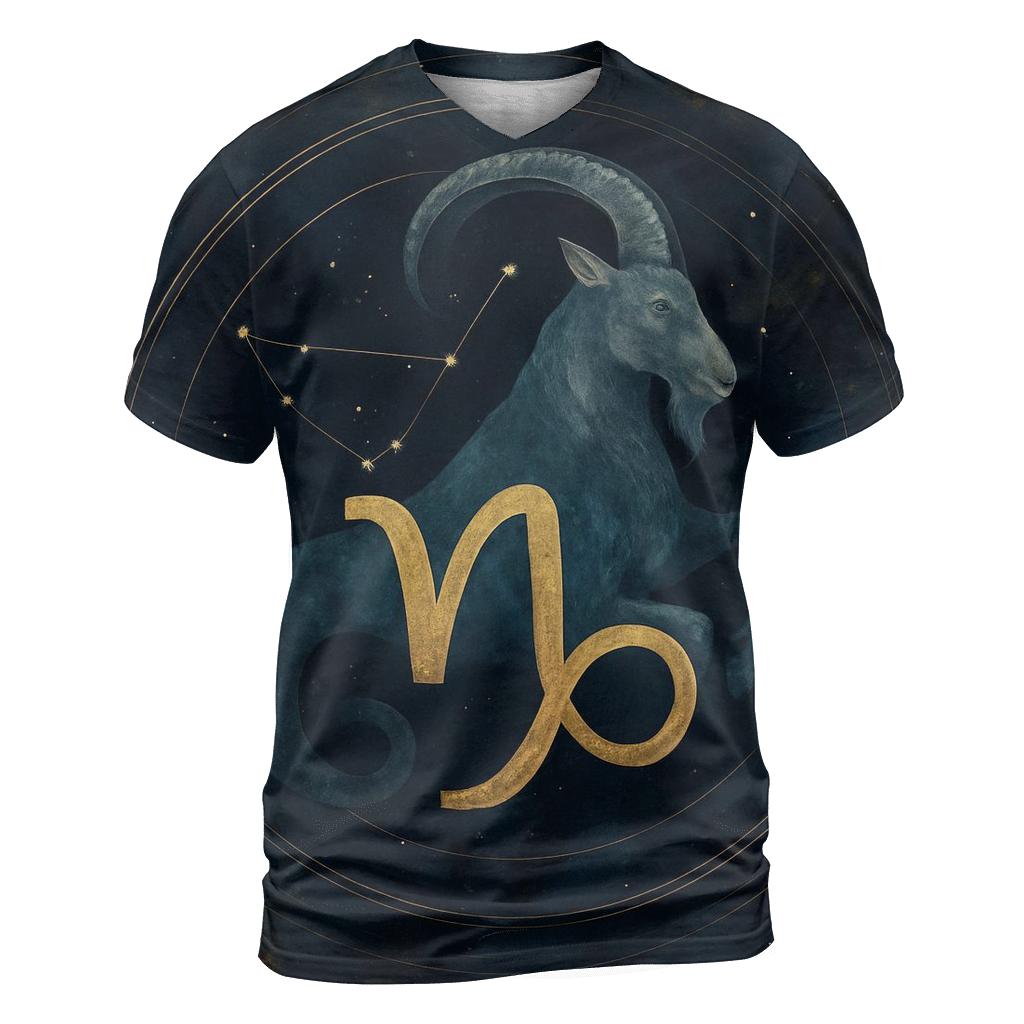 Auric Capricorn Nebula Chart creative print fashion shirts