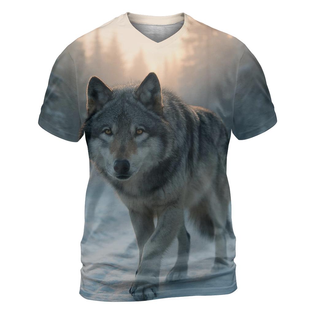 Winter Trail Lone Wolf In Morning Mist personalized full print shirts