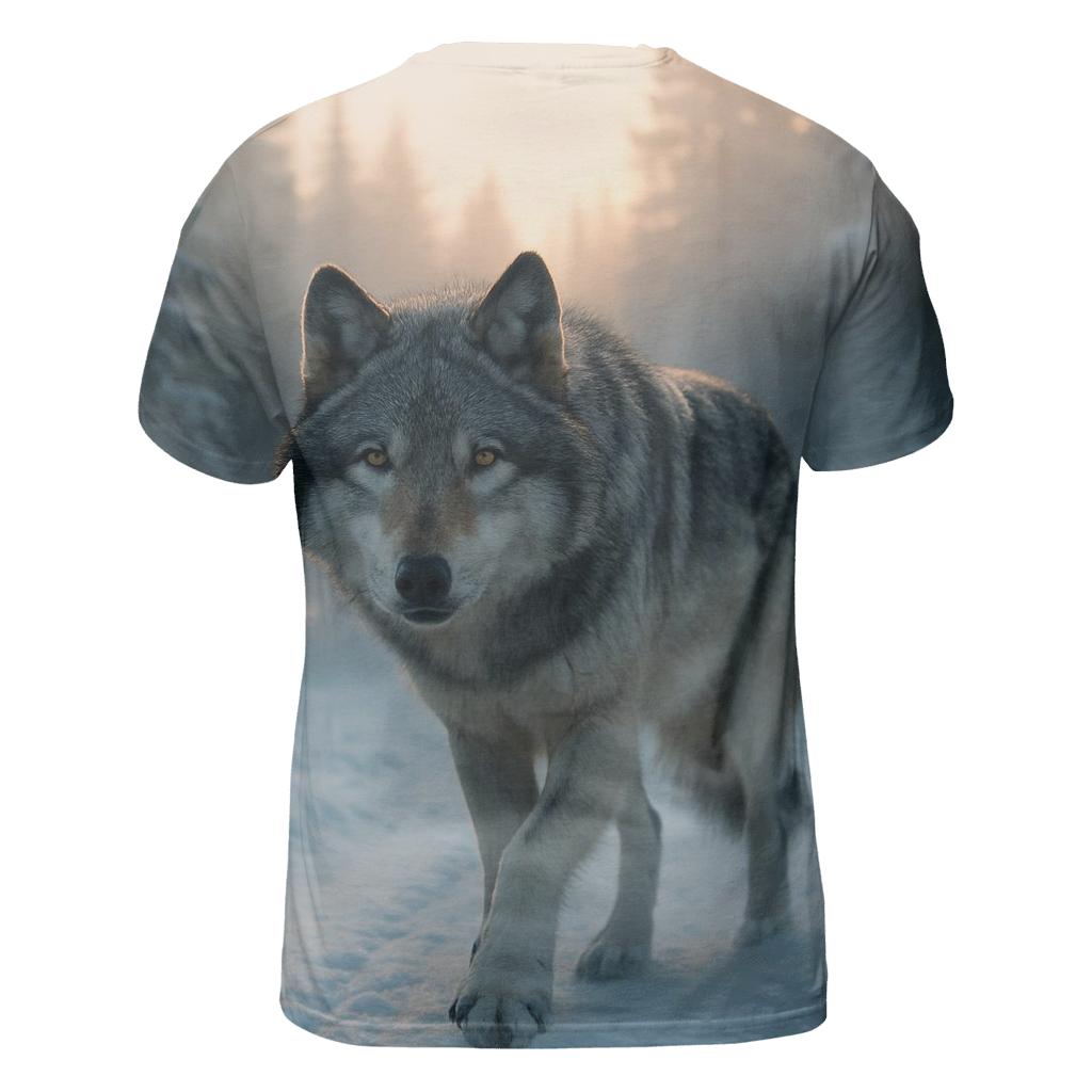Winter Trail Lone Wolf In Morning Mist personalized full print shirts