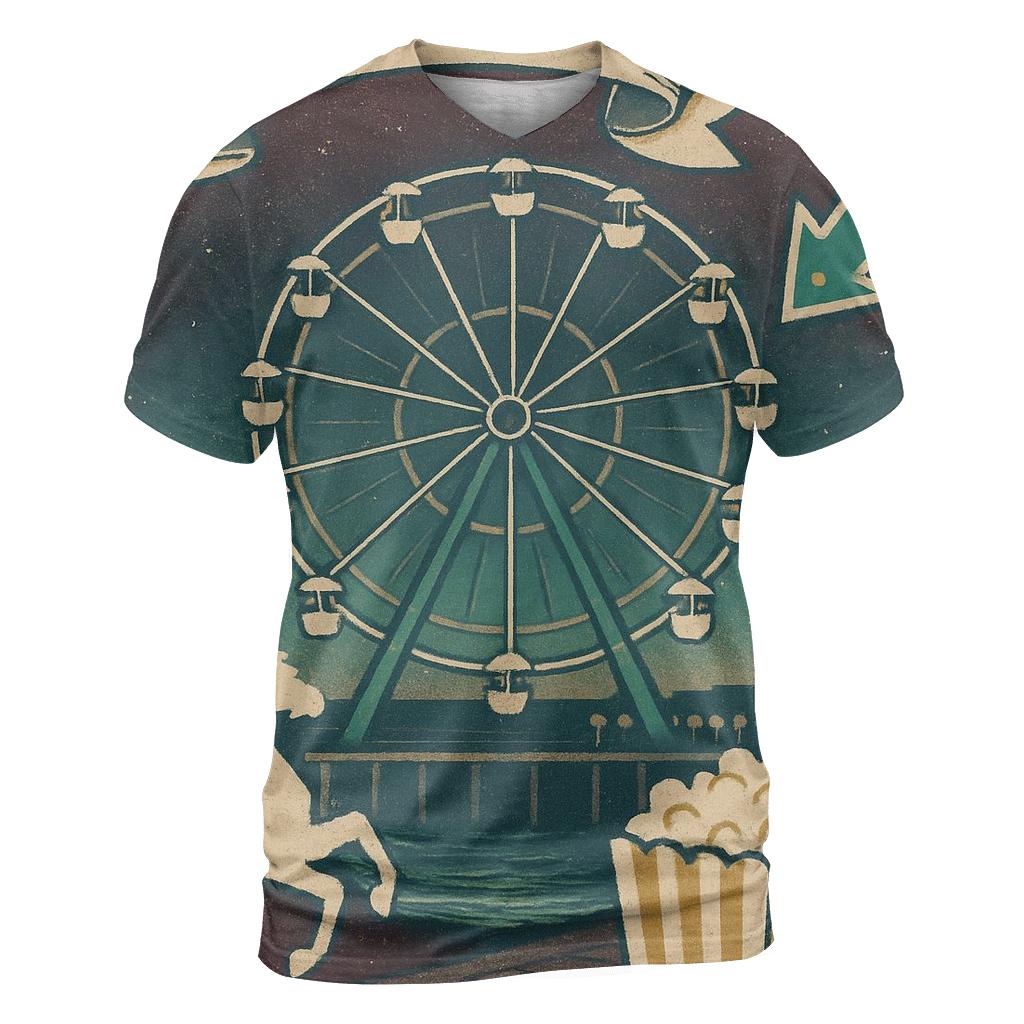 Sun Faded Boardwalk Cosmic Carnival Poster designer pattern shirts
