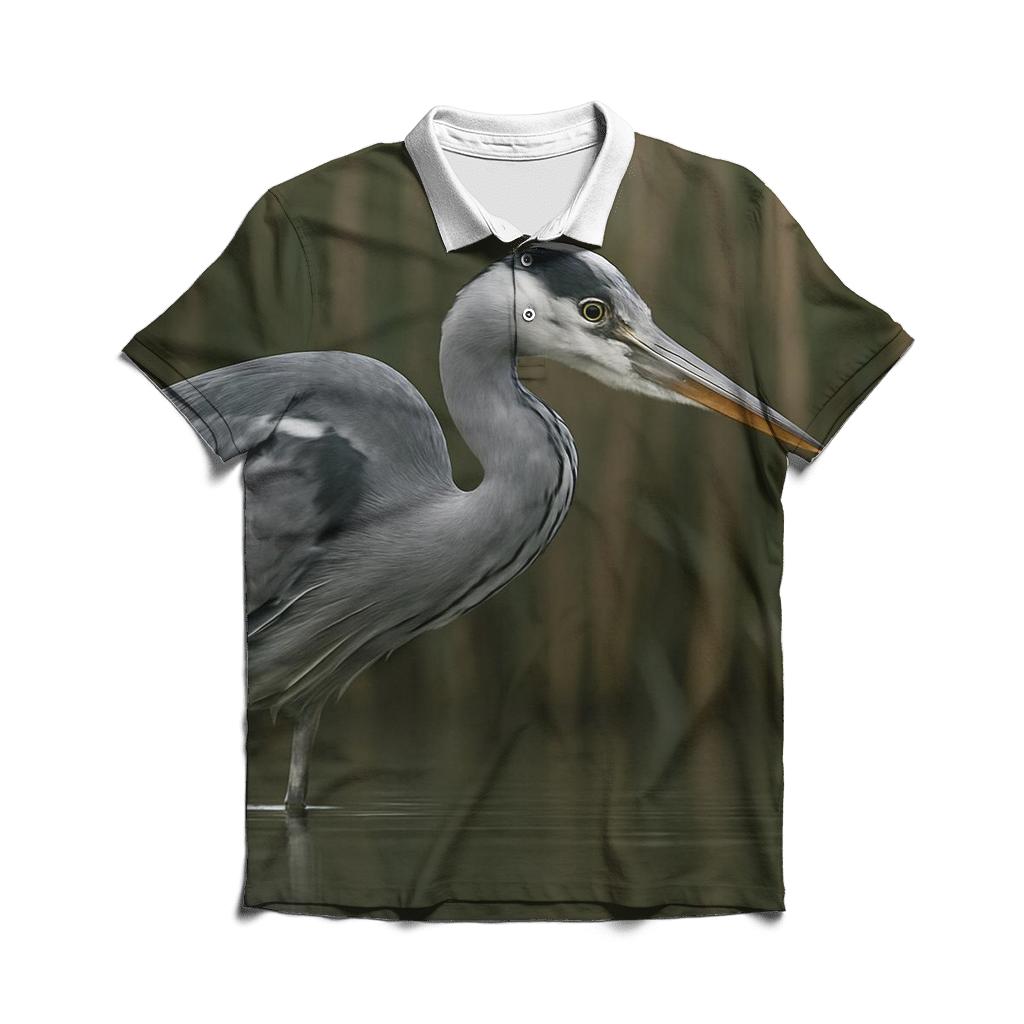 Mossbank Heron Stalk embroidered polo tops
