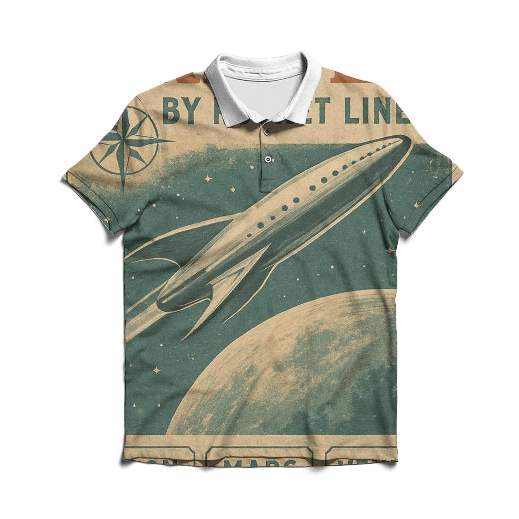 Midcentury Space Cruise Poster classic pique polos