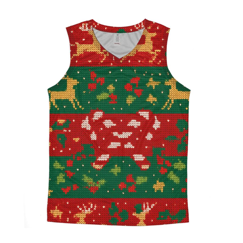 Kitschy Santa Sleigh Band Design sports performance tank tops