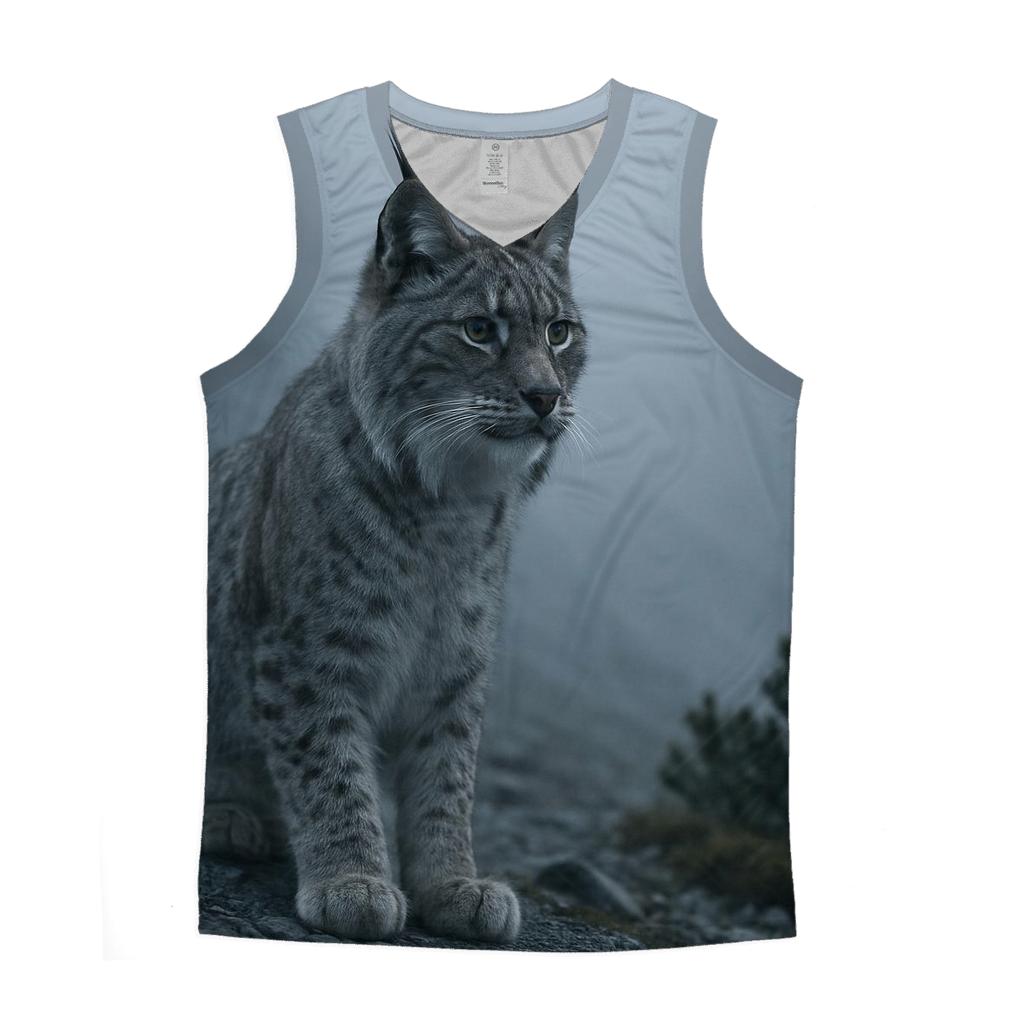 Mist Ridge Sentinel — Eurasian Lynx cotton sleeveless tops