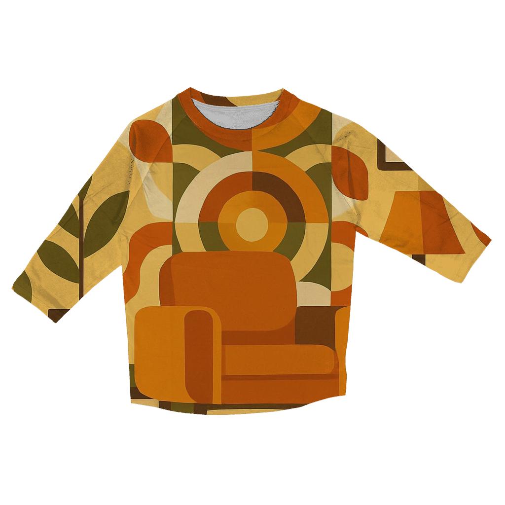 Retro Mod Circle Burst stylish quarter sleeve tops