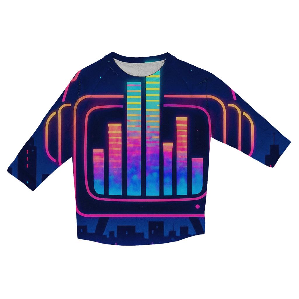 Holo Equalizer Arcade printed three quarter sleeve shirts