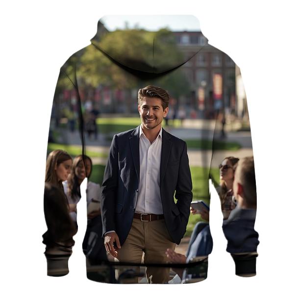 Charlie Kirk Engaging With College Students On Campus embroidered hoodies