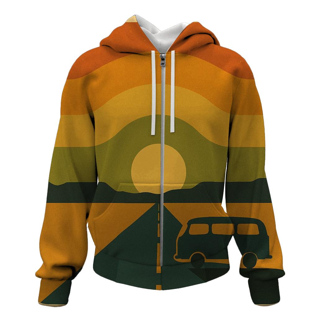 Cosmic Sunset Groove embroidered hoodies