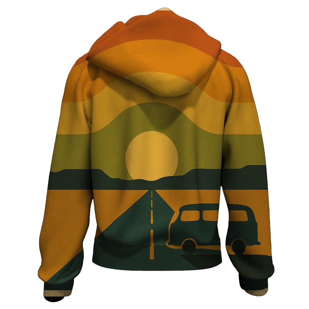 Cosmic Sunset Groove embroidered hoodies