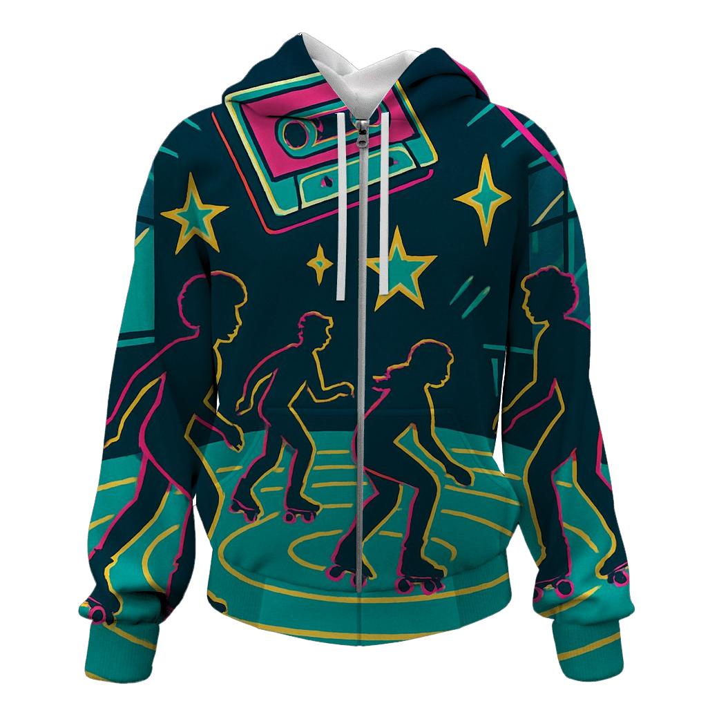 Neon Roller Rink Reverb premium hoodies