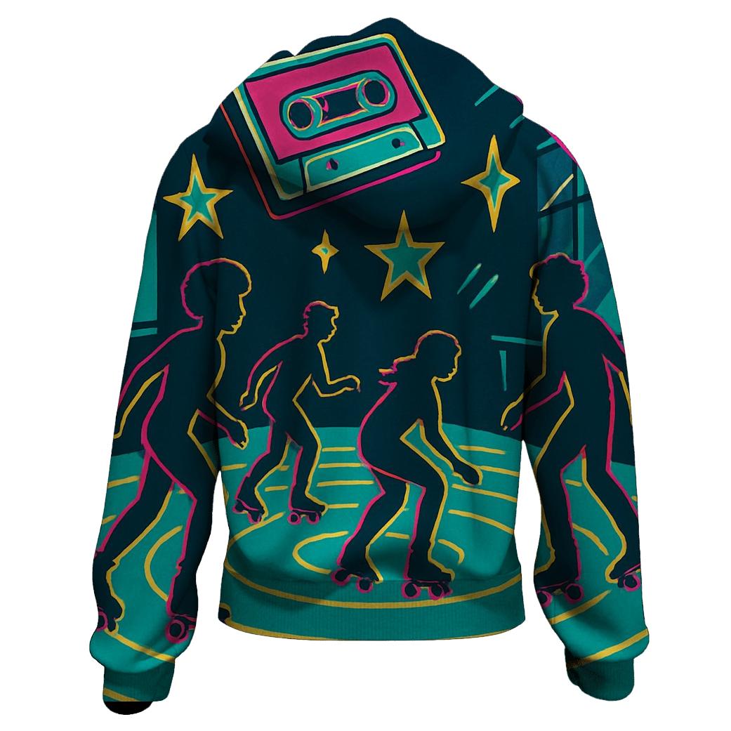 Neon Roller Rink Reverb premium hoodies