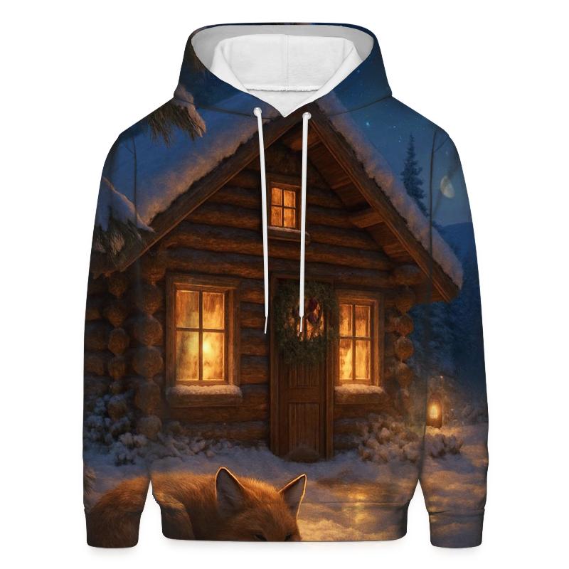 Silent Night Cabin Glow premium hoodies