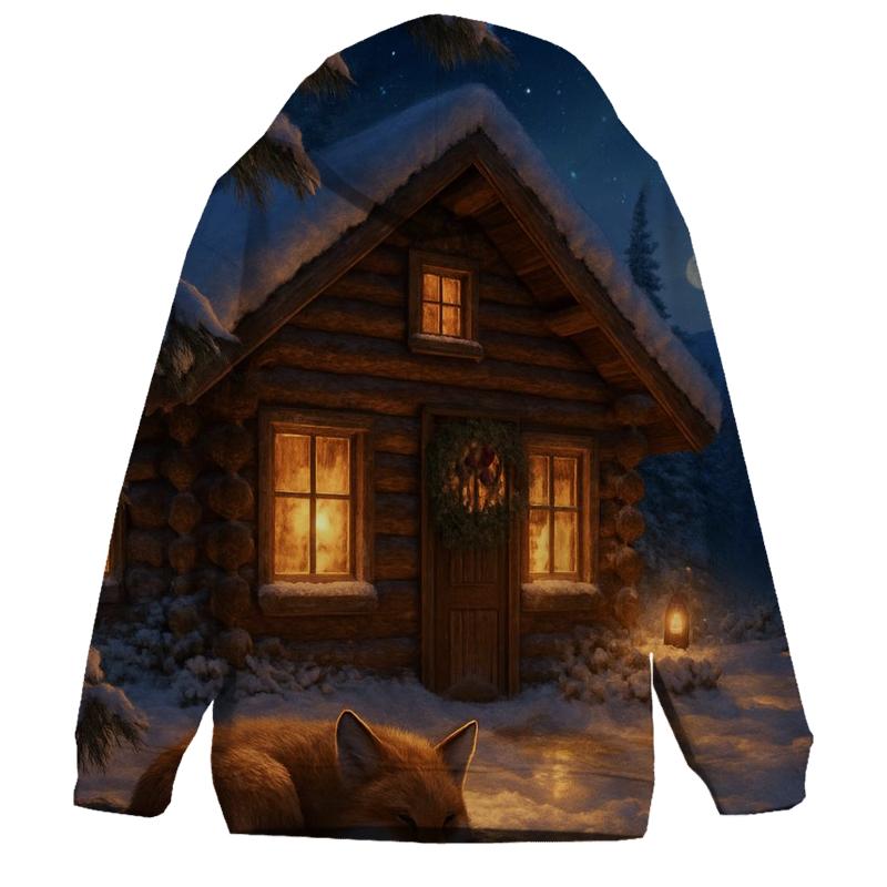 Silent Night Cabin Glow premium hoodies