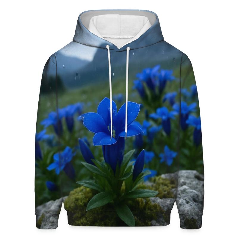 Alpine Gentian Rain Study hoodie trends