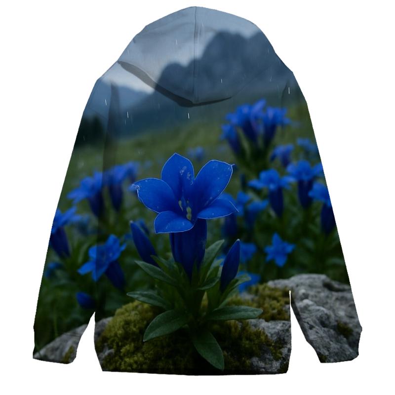 Alpine Gentian Rain Study hoodie trends